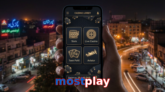 Main screen of Mostplay app page for PK players